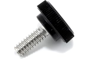 THUMB SCREW DEPOT #10-24 x 1/2" Thumb Screw Stainless Steel - Black Knurled Round Plastic Knob - Standard/Coarse Thread Thumbscrew - Length: 0.500" - Proudly Built in USA - Package of (4)