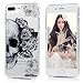 iPhone 8 Plus Case, iPhone 7 Plus Case - Shockproof Flexible TPU Rubber Skin Gel Bumper Case with IMD Technology Anti Color-Fading Print Patterns Slim Fit Protective Cover by Badalink - Flowers/Skull