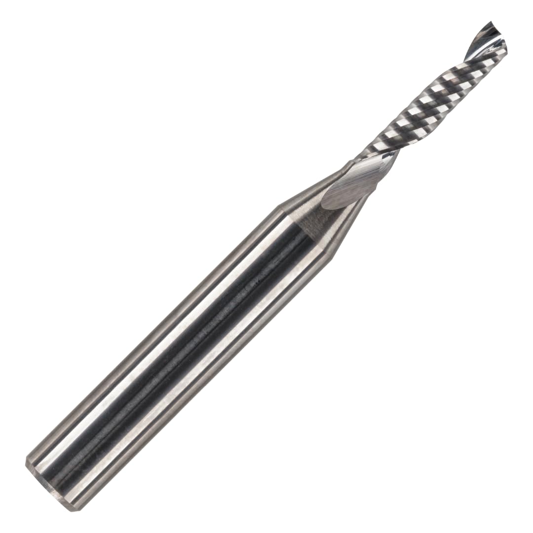 Rennie Tools 3mm x 15mm Flute x 1/4" Shank Solid Carbide Single Flute Spiral Router Cutter Bit End Mill for ACM, Aluminium, PVC, Acrylic and Hard Woods. 3mm Router Bit