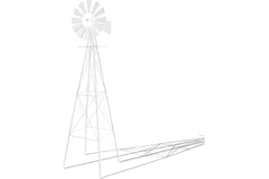 Outvita 8FT Ornamental Windmill for Yard, Heavy Duty Durable Metal Weather Vane Garden Decoration Weather Resistant for Garden, Farm, Seaside