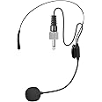 HOTEC Replacement Headset Microphone with 3.5mm Locking Screw Plug, Unidirectional Microphone Replacement Mic Compatible Wireless Microphone System