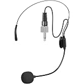 HOTEC Replacement Headset Microphone with 3.5mm Locking Screw Plug, Unidirectional Microphone Replacement Mic Compatible Wireless Microphone System