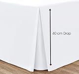 Linen Home White Box Pleated Base Valance Sheet Double 135x190 + 40cm view 2