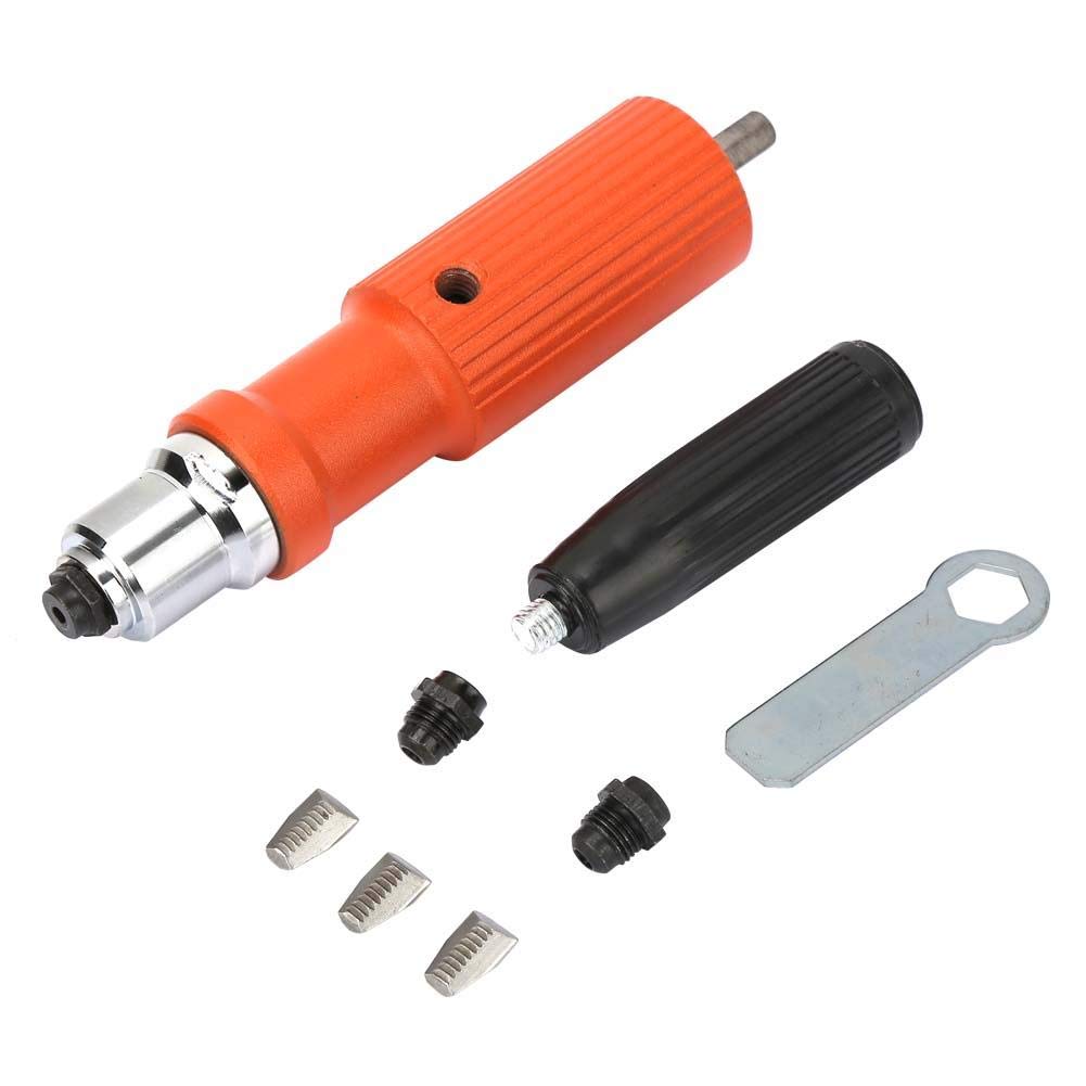 Riveter Adapter, Cordless Insert Eletric Drill Riveter Gun Nail Gun Riveting Tools Convert Riveting Adapter