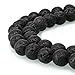 BRCbeads Black Lava Gemstone Loose Beads Round 10mm Stone Healing Power for Jewelry Making