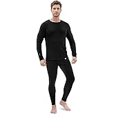 WooLogic 100% Merino Wool Base Layer Set Thermal Underwear Top Bottom Fleece Lined Thick Warm Ski Hunting Cold Weather
