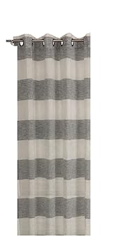 Oesenschal Ösenvorhang 140x235 cm Saba Deko Gardine Leinenoptik Streifen Grau Neu/OVP