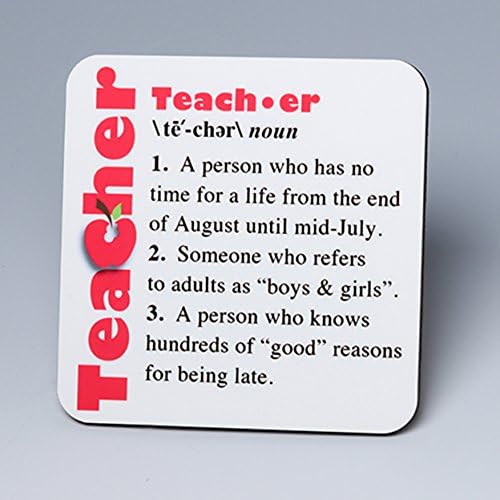 ✪ BRAND NEW FOR 2016 ✪ Whimsical Teacher Hardboard Single Coaster ~ who doesn't have a favorite teacher?