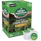 Green Mountain Coffee Pods K-Cups For Keurig Machines Flavored K Cup (All Count Fresh Capsules) Light / Medium / Dark Roast Long Expiry ALL FLAVORS (24 K-Cups Ethiopia Supreme Coffee)