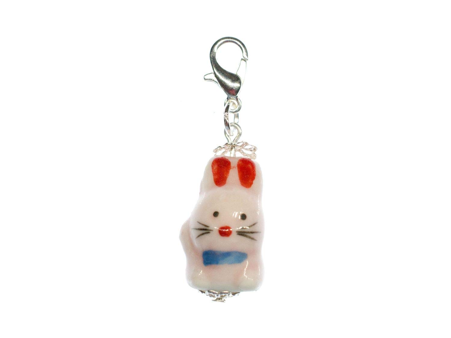Miniblings Bunny Rabbit Charm Pendant For Bracelet Wristlet Manga Ceramic Pink