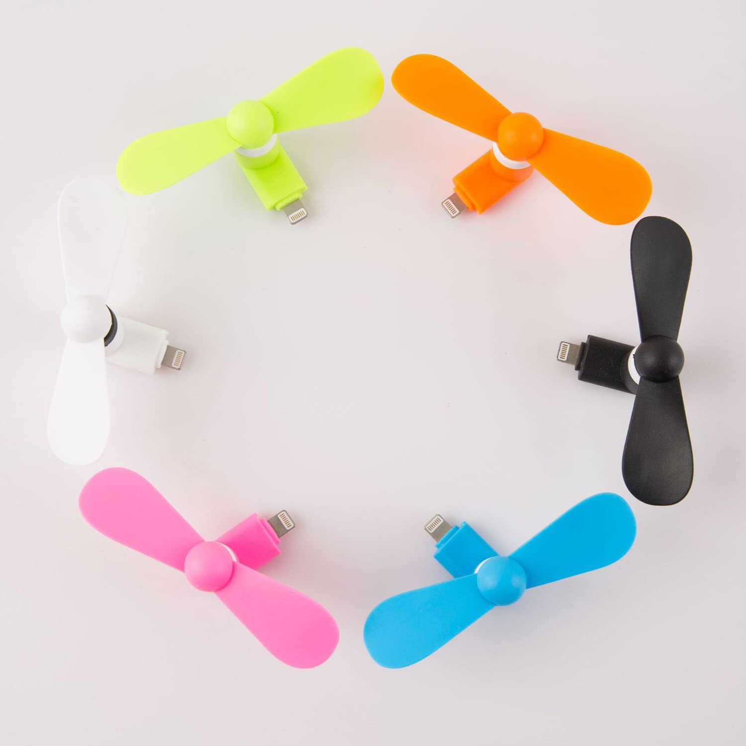 Photo 1 of Baieasy Mini Cell Phone Fan, Lightning Port Compatible for iPhone, iPad Colorful (6 Pack)