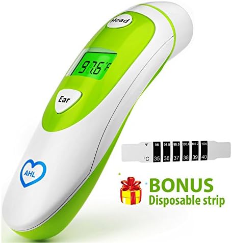 Medical Forehead and Ear Digital Thermometer - Fahrenheit and Celsius, Instant Results, Large Screen