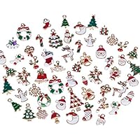 Hibery 57 Pcs Christmas Charms, Snowflake Charms Pendant Christmas Beads for Jewelry Making Necklace, Bracelet, Earring and More