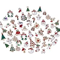 Hibery 57 Pcs Christmas Charms, Snowflake Charms Pendant Christmas Beads for Jewelry Making Necklace, Bracelet, Earring and More