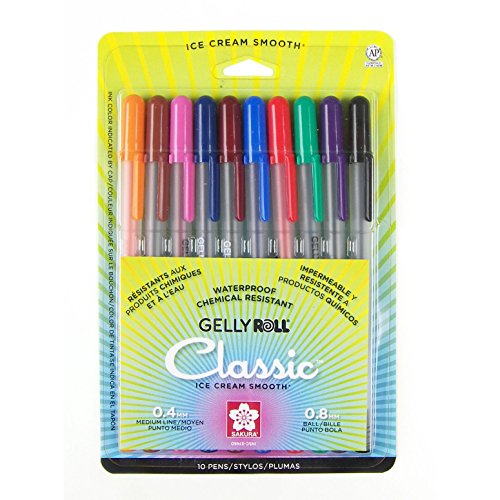 Sakura 37460 10-Piece Gelly Roll Blister Card Assorted Color Medium Point Gel Ink Pen Set Sakura 37460 10-Piece Gelly Roll Blister Card Assorted Color Medium Point Gel Ink Pen Set