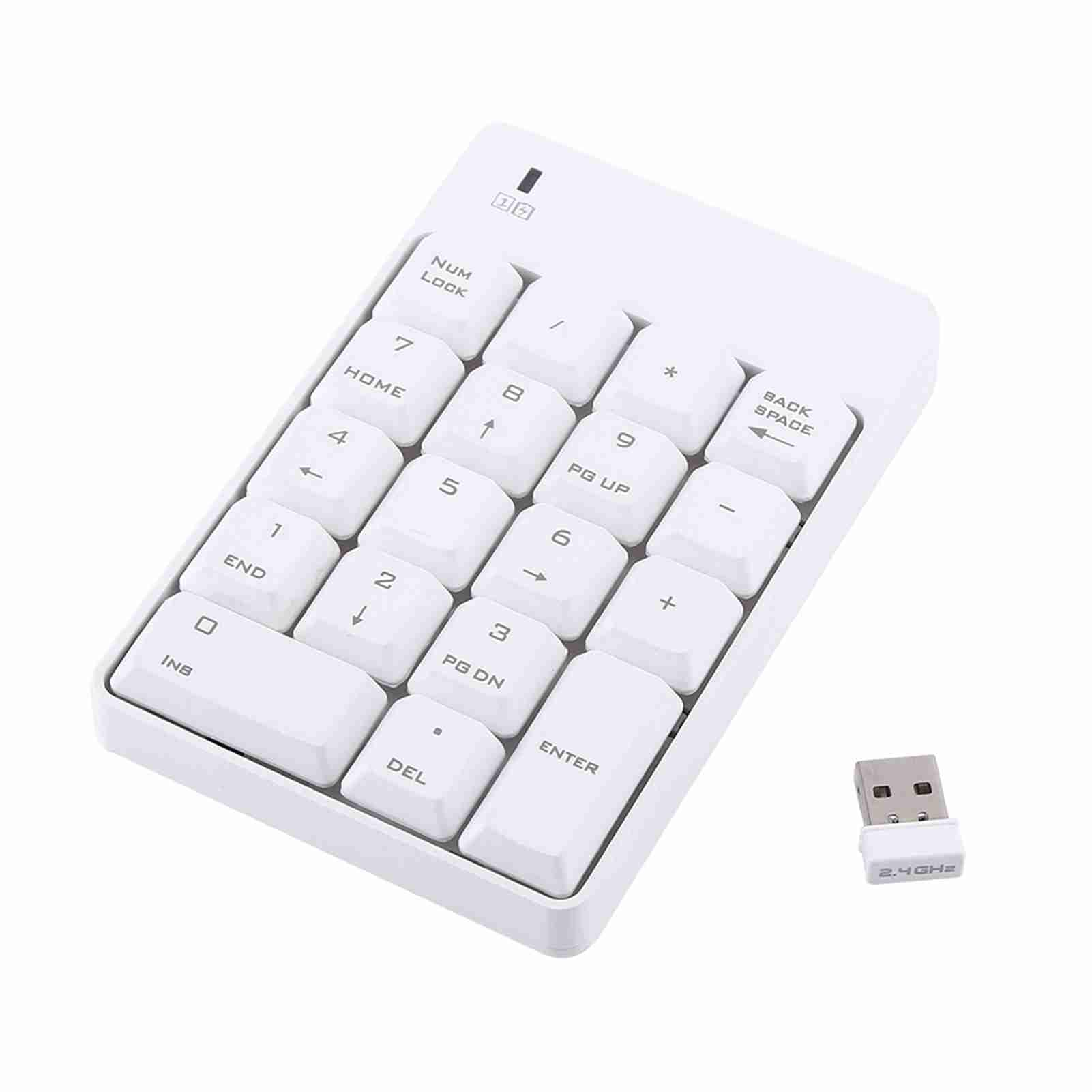 2.4GHz Wireless Numeric Keypad,Portable Number Pad with USB Receiver,18 Keys for Laptop, Notebook, Desktop, Computer, PC