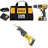 DEWALT DCD785C2 20V MAX Lithium Ion Compact 1.5 Ah Hammer Drill/Driver Kit w/ DCS380B 20-Volt MAX Li-Ion Reciprocating Saw