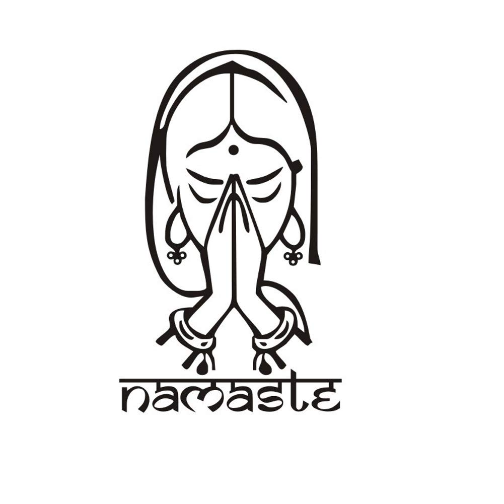 Yoga Namaste Black Vinyl Wall Sticker Decal for Home Living Room Studio Decoration