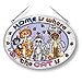 Amia Oval Suncatcher Hand-Painted on Glass, Home is Where the Cat Is, 7 by 5-1/2-Inch, Medium