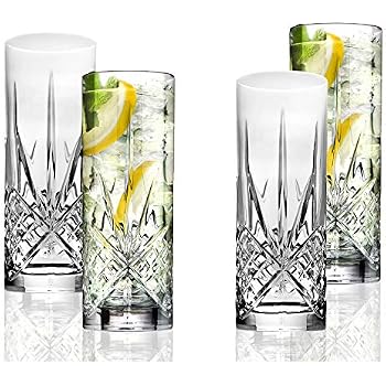 Godinger Dublin Collection Tall Beverage Glasses - Set Of 4 All Purpose Highball