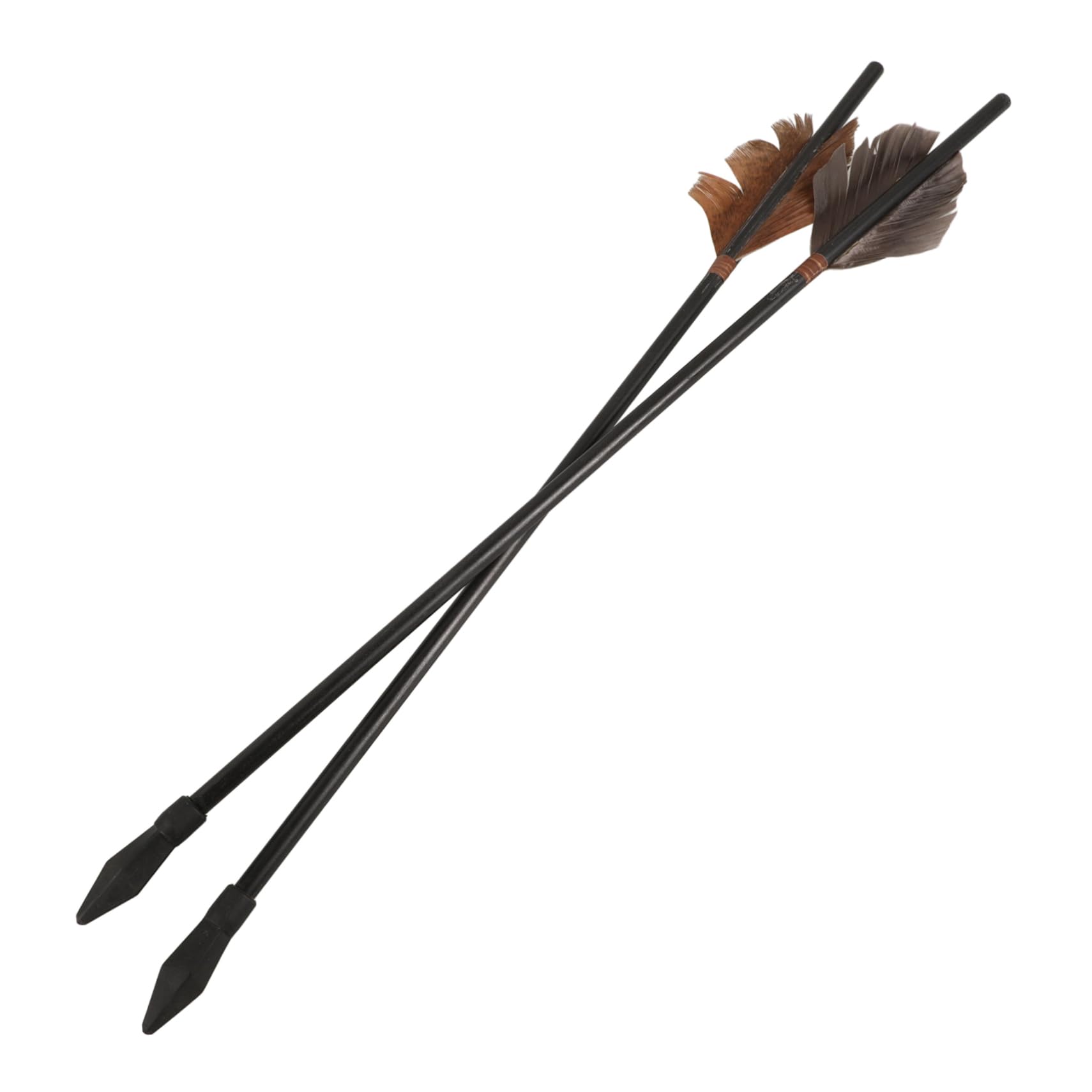 BESPORTBLE 2pcs Wooden Throwing Pot Arrows Natural Fletching Soft Rubber Tips 42cm Tossing Arrow Toy for Outdoor Boys and Girls and Youth Game Practice