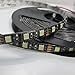 Led World Black PCB 16.4ft 5M 5050 SMD 300 Leds Flexible Strip Lights Cool White Waterproof DC12V