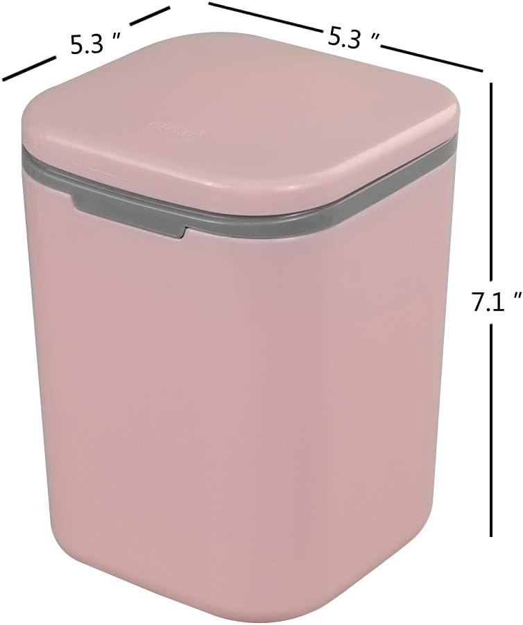 HOMMP 1/2 Gallon Tiny Countertop Trash Can, Push-Button (Pink): Industrial & Scientific