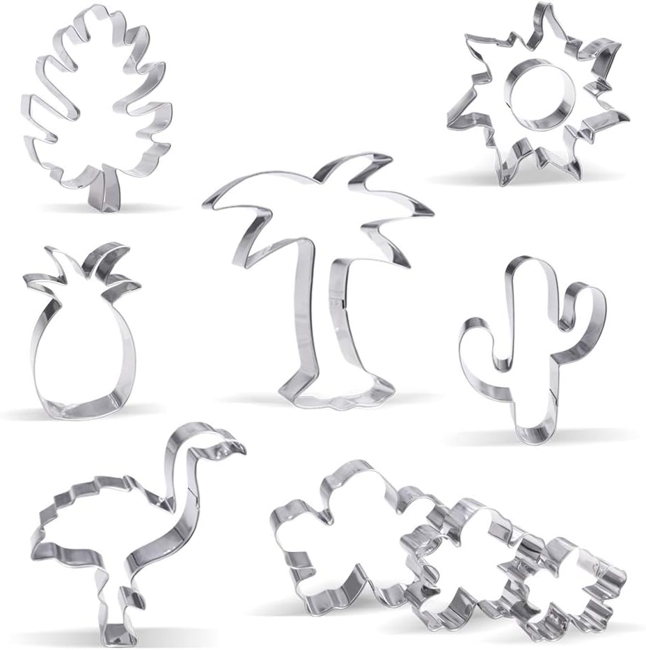 Large Hawaiian Tropical Cookie Cutter Set - 10 Piece - Stainless Steel