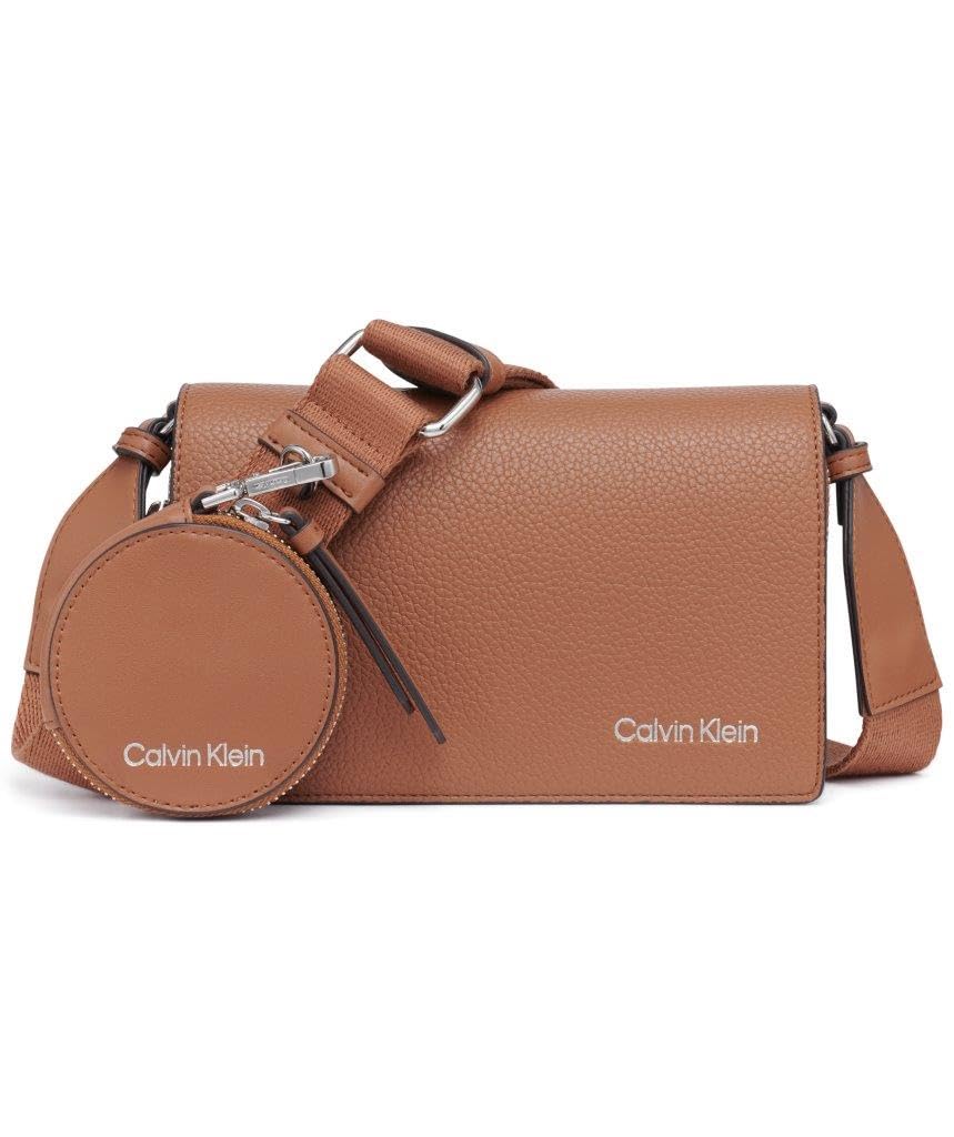 Calvin Klein Millie Triple Compartment Camera Bag Crossbody, Caramel, One Size