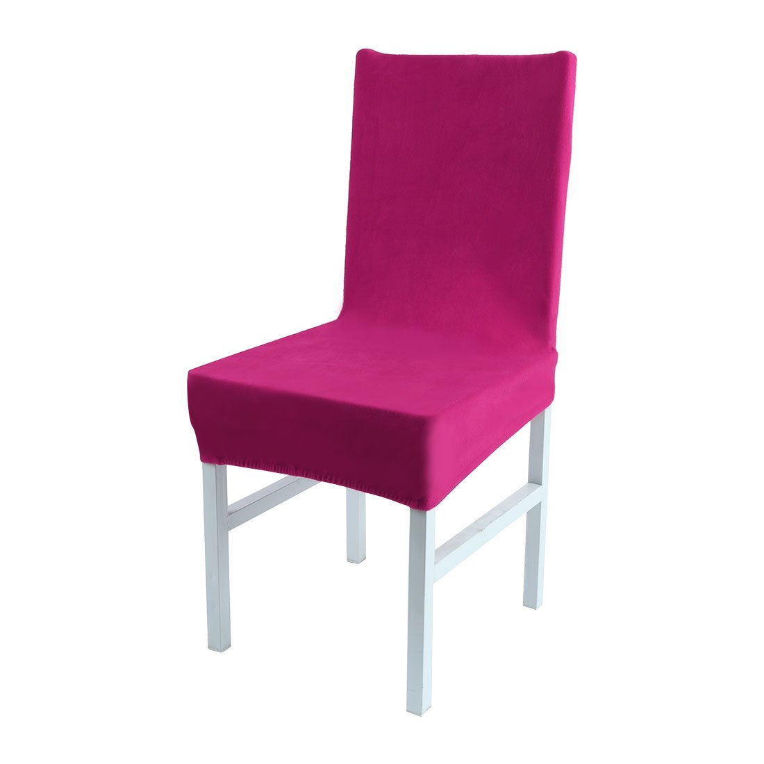 Photo 1 of uxcell Plush Dining Chair Cover,Parson Chair Slipcover Stretch Spandex Velvet Bar Stool Cover Protector Seat Cover Home Decor for Dining Room/Party/Kitchen/Wedding Fandango Pink