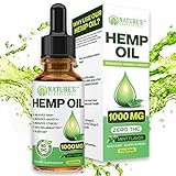 Organic Hemp Oil Extract Drops 1000mg - Ultra Premium Pain Relief Anti-Inflammatory, Stress & Anxiety Relief, Joint Support, Sleep Aid, Omega Fatty Acids 3 6 9, Non-GMO Ultra-Pure CO2 Extracted