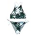Women's Palm Leaves Tropical Print Bikini Sexy Retro Swimsuit Swimwear Set