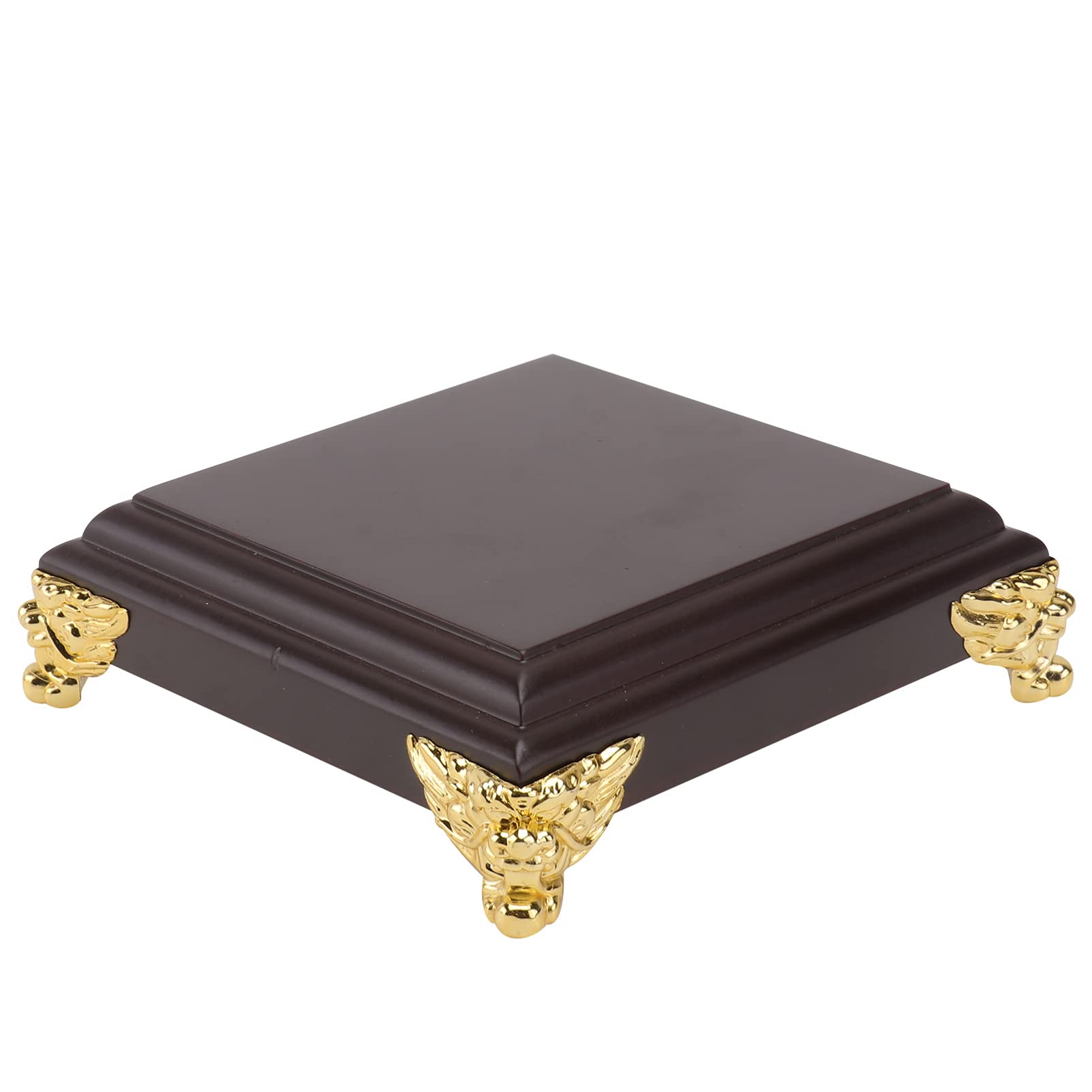 BESPORTBLE Bonsai Tray Wood Display Stand Square Teapot Base Vase Bonsai Pedestal Platform Display Base Holder for Craft Buddha Statue Models Collectibles Resin Art Dolls Dark Red Home Decoration