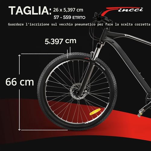 Fincci MTB Tyres 26 x 2.1 Inches 57-559 Pair Folding Bike Tyres 26 with 2 x Air Cameras Presta Valve for Mountain Bike, Racing Bike, Electric Bicycle – Pack of 2