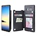 Gear Beast Lychee PU Leather Protective Top View Slim Wallet Case Fits Galaxy Note 8 Includes Flip Folio Cover, with Three Card Slots Including Transparent ID Holder