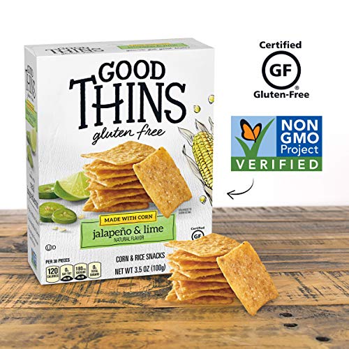 GOOD THINS JALAPEÑO & LIME CORN & RICE SNACKS GLUTEN FREE CRACKERS, 3.5 OZ