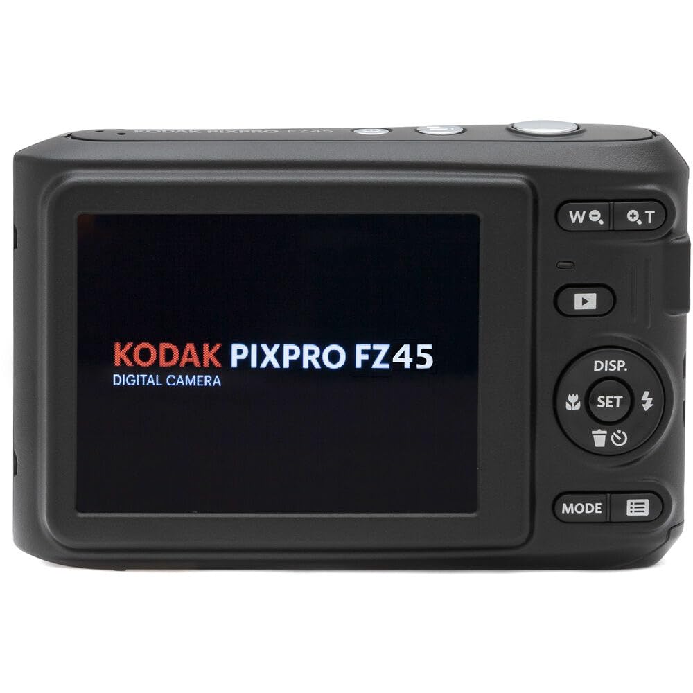 KODAK PIXPRO FZ45 Digital Camera (Black) Bundle with 32GB Class 10 UHS-I U1 SDHC Memory Card and AA High-Performance Alkaline Batteries (4-Pack) (3 Items)