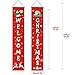 D-FantiX Door Banner Merry Christmas Porch Sign Hanging Outdoor Indoor Xmas Decoration for Home Apartment, 73.6'' x 13.7'', Red