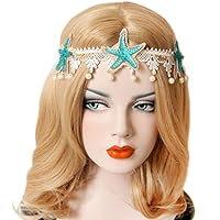 Patiky Womens Girl Starfish Hairband Beach Starfish Shell Headband Flower Hemp Rope Hair Band Headwear TS03 (Starfish)