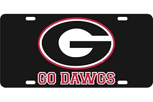 Elite Fan Shop NCAA Mirrored Acrylic License Plate Black