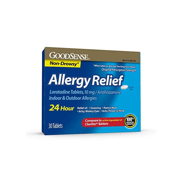 GoodSense Allergy Relief Loratadine Tablets, 10 mg, 45 Count Allergy Pills for Allergy Relief