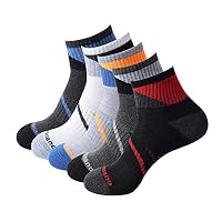 Ankle Socks for Men, Aaronano Cushion Athletic Socks Fit for Running, Hiking, Traveling,Playing Basketball (5 pair)