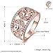 Zarbrina Jewellery Women Brass Plated with 18K Gold Glamorous Cubic Zirconia Crystal Wedding Engagement Rings Cocktail Princess Promise Rings for Her Size:7-8 (Rose Gold, 8)