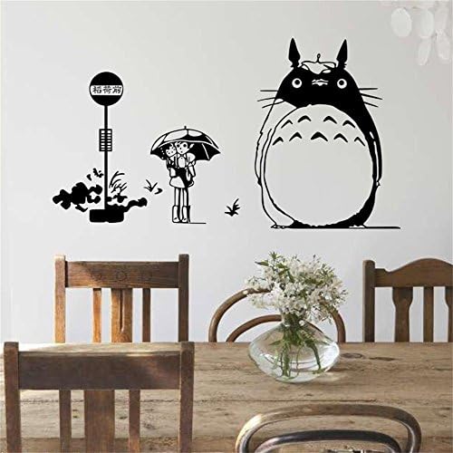 37"x20" Cartoon Totoro Cat Girl Design Wall Stickers Peel and Stick Vinyl Decor Waterproof Removable Art Mural Wall Decal for Home Decoration Children's Bedroom Kids Room TV Background