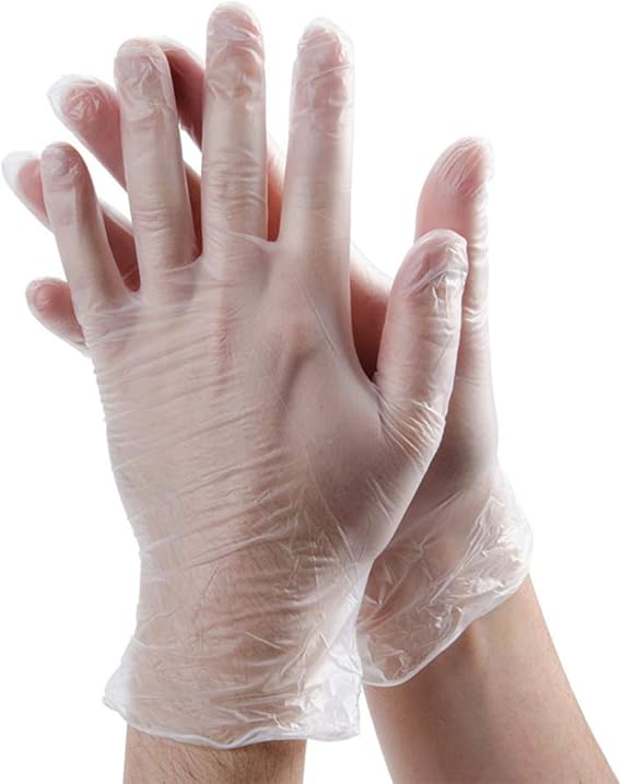 100 Pack Disposable Plastic Clear Gloves, Plastic Disposable Food Prep