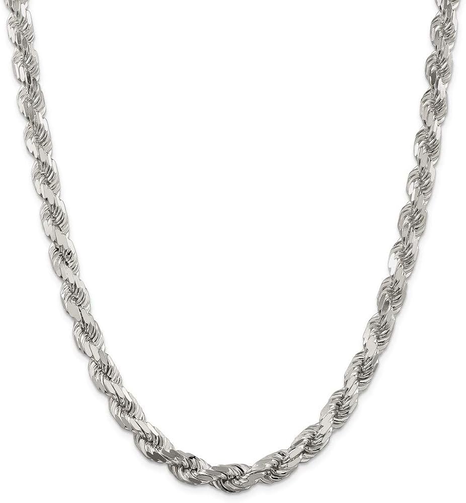 Sterling Silver 8mm Diamondcut Rope Chain 20in 8mm style QDC17020 Jewelry