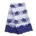 pqdaysun African Lace Fabric Milk Silk Nigerian French Lace Net Fabric Embroidered Fabric for Wedding Party F50752 (Royal Blue, 5 Yards)