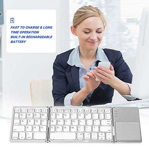 Achort Foldable Bluetooth Keyboard, Tri Folding Portable Wireless