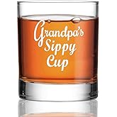 Perfectinsoy Grandpa's Sippy Cup Whiskey Glass, Grandpa Whiskey Glass, Funny Birthday Gift for Grandpa, Papa, Dads, Grandfather to be, Baby Shower, Funny Gift for Dad from Daughter Son Kids