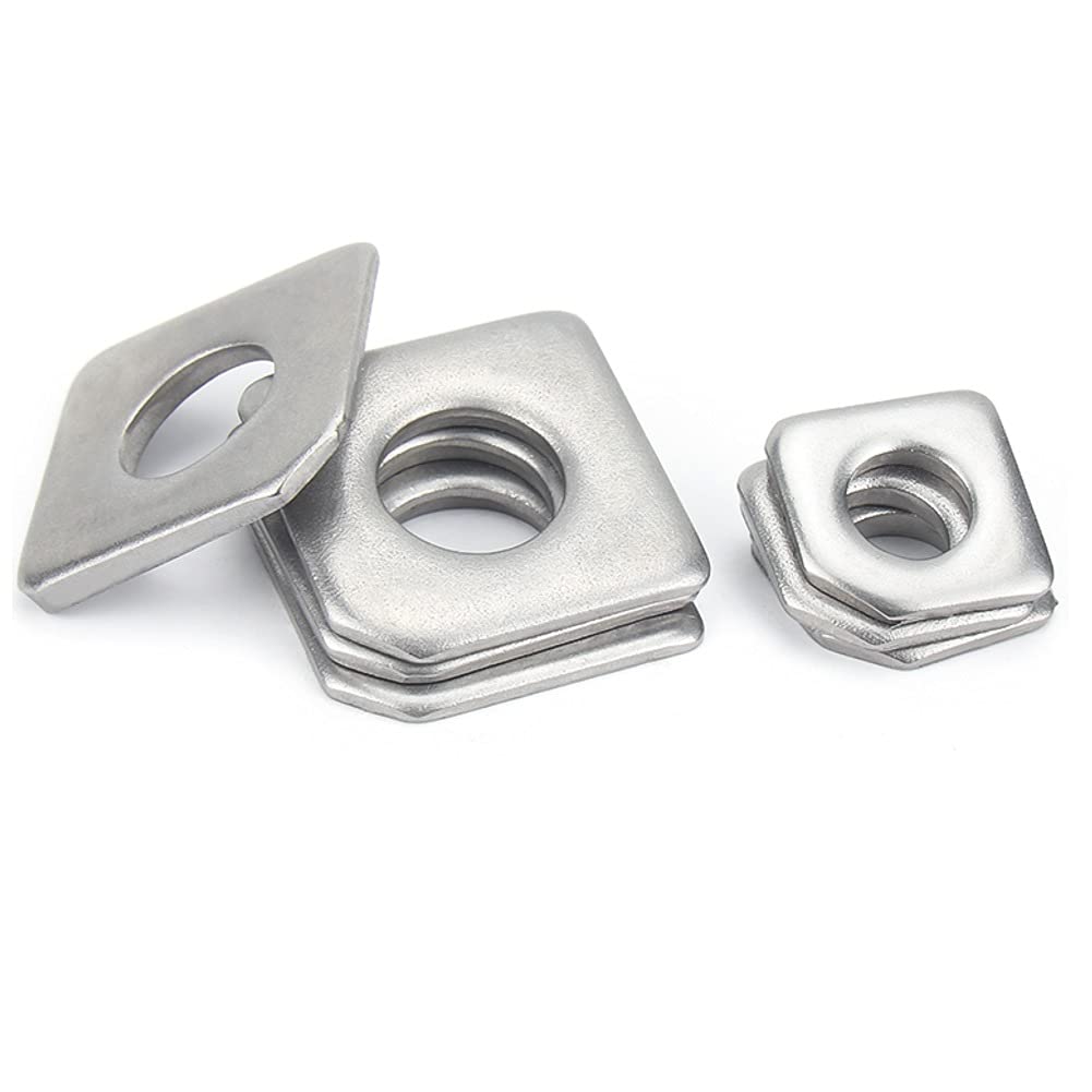 BOZONLI 3pcs M14 Square Washers, Stainless Steel Square Oblique Gasket, I-Steel Flat Gasket for Channel Steel, Missing Angle Washer,